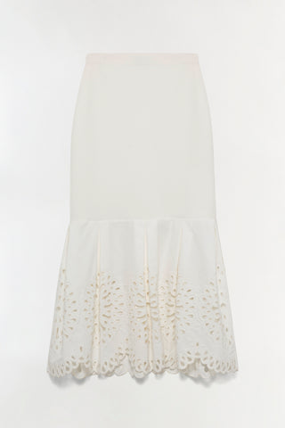 Eveletta Embroidered Knit Midi Skirt