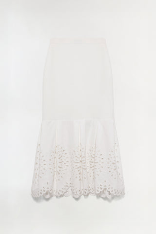 Eveletta Embroidered Knit Midi Skirt