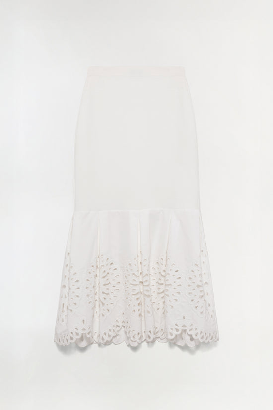 Eveletta Embroidered Knit Midi Skirt