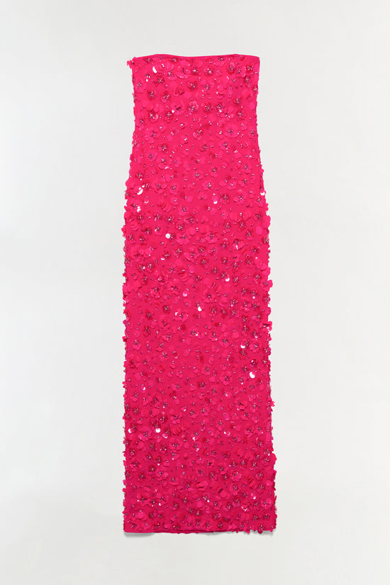Serafina Strapless Embellished Gown