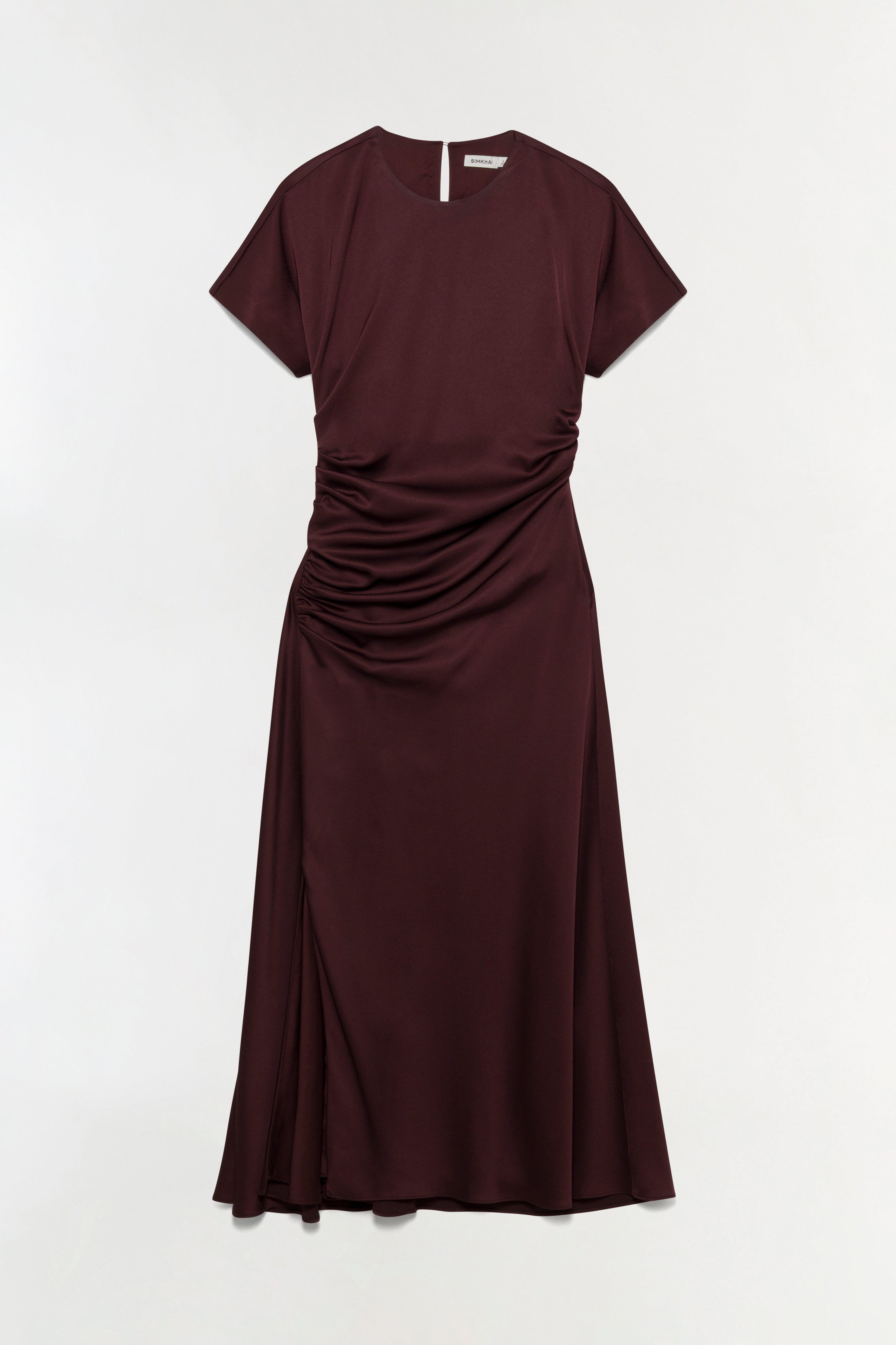 simkhai burgundy dress Simkhai, Odetta embellished crpe midi dress, Women, Burgundy, UK 6, Dresses, Materialmix