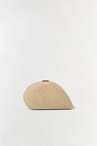 Bridget Raffia Oyster Shell Clutch