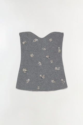 Waverlie Embellished Knit Tube Top