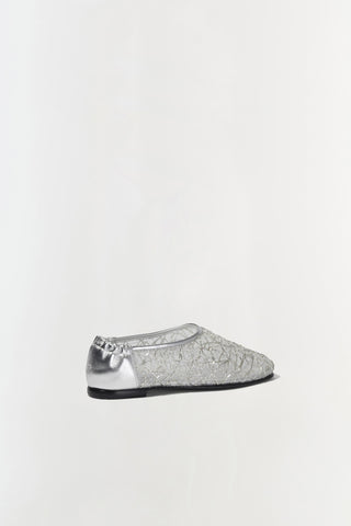 Eden Metallic Lace Flat