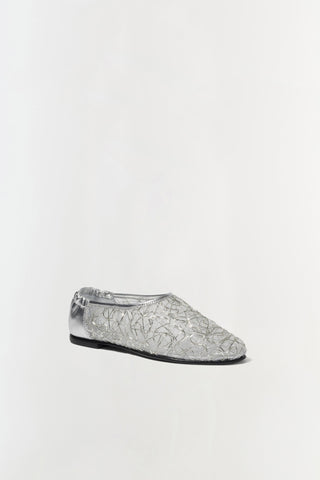 Eden Metallic Lace Flat