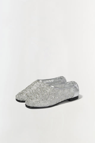 Eden Metallic Lace Flat