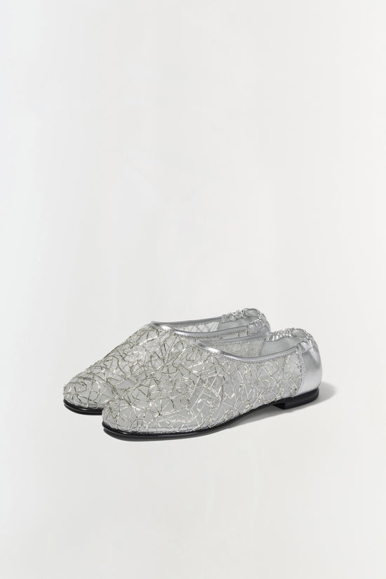 Eden Metallic Lace Flat