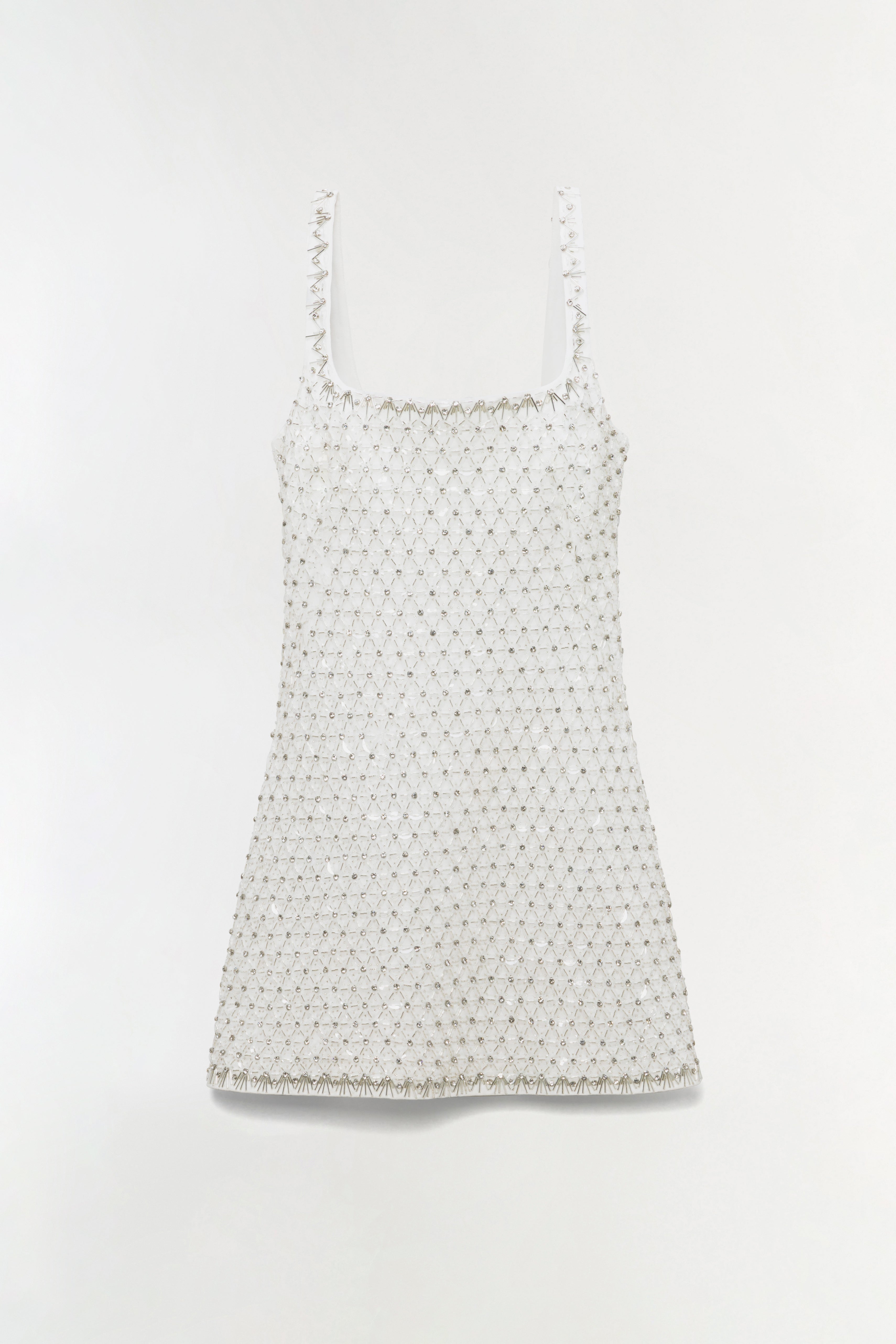 simkhai ziva crystal embellished crepe mini dress Jonathan Simkhai Ziva Crystal-embellished Crepe Mini Dress in White
