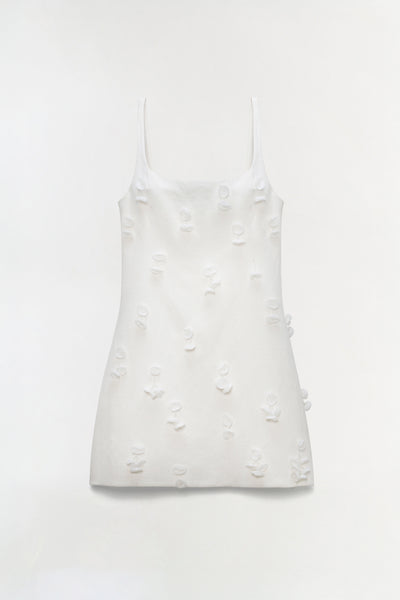 SIMKHAI Women's Cailinn Mini Dress in White, Linen, Size 8 SIMKHAI Women's Cailinn Mini Dress in White, Linen, Size 8