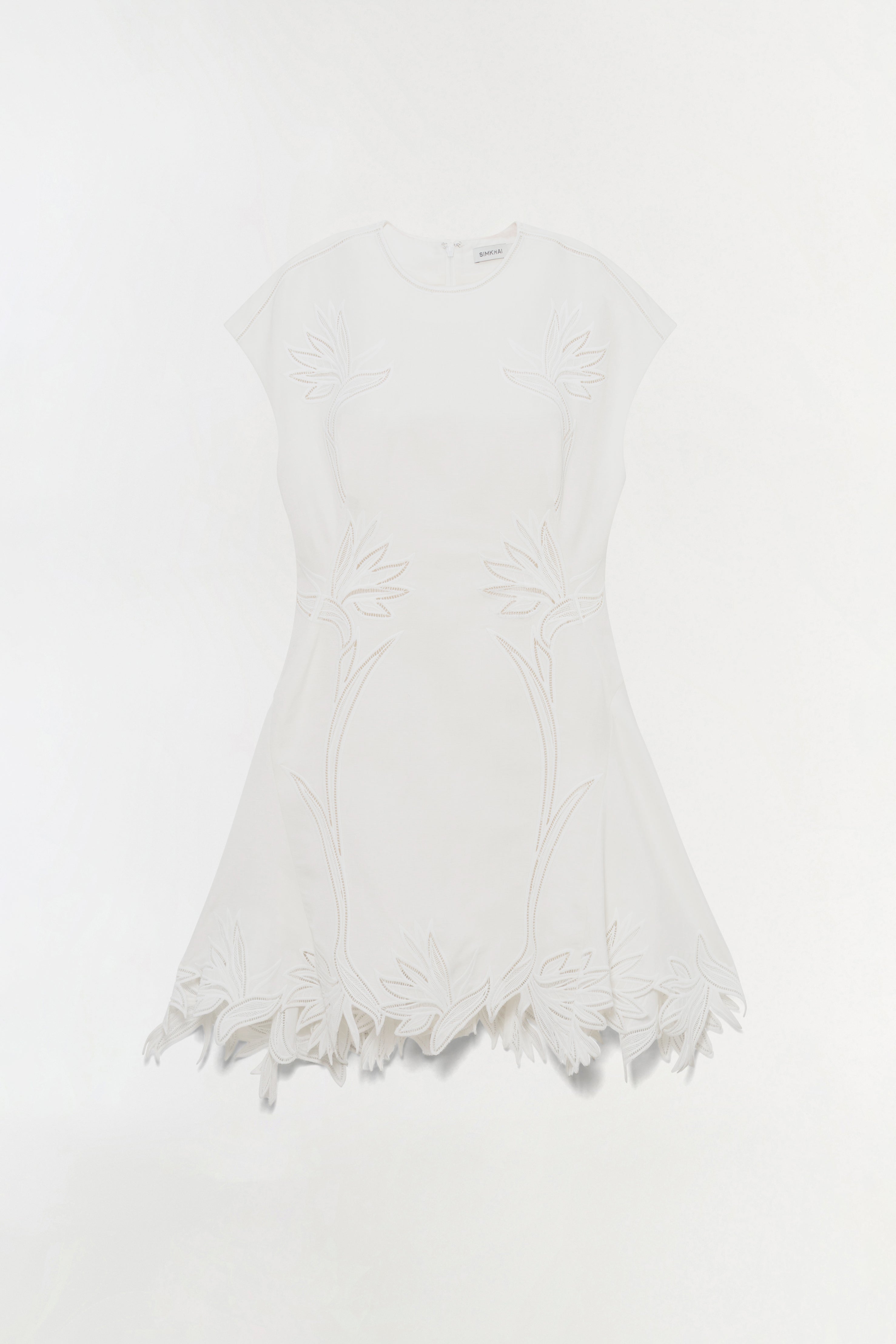 SIMKHAI White Raquel Embroidered Mini Dress White / XS SIMKHAI White Raquel Embroidered Mini Dress White / XS