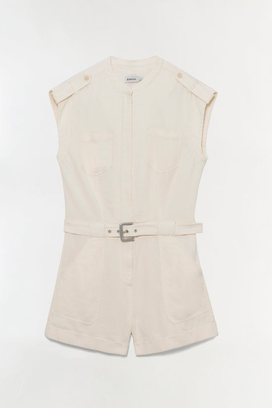 Tinka Belted Linen Romper