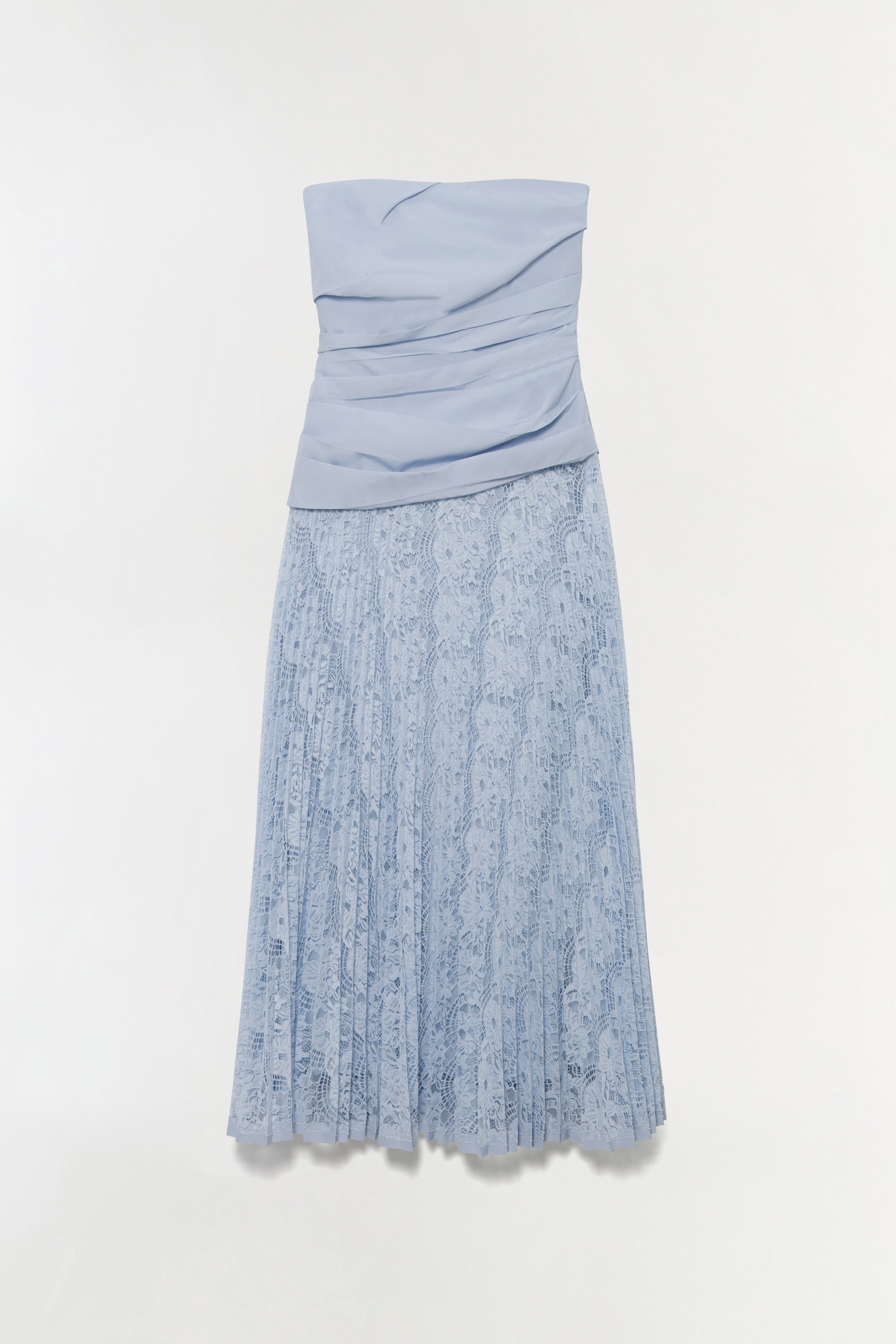 SIMKHAI Women's Annalise Lace Strapless Midi-Dress - Periwinkle Sky - Size 8 SIMKHAI Women's Annalise Lace Strapless Midi-Dress - Periwinkle Sky - Size 8