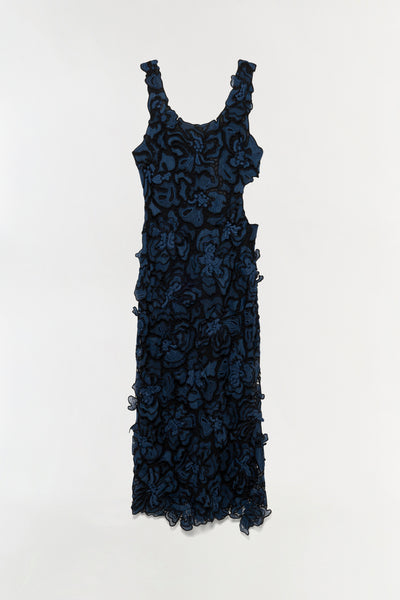 SIMKHAI Women's Corinna Lace Midi Dress in Dark Indigo Multi, Size Small