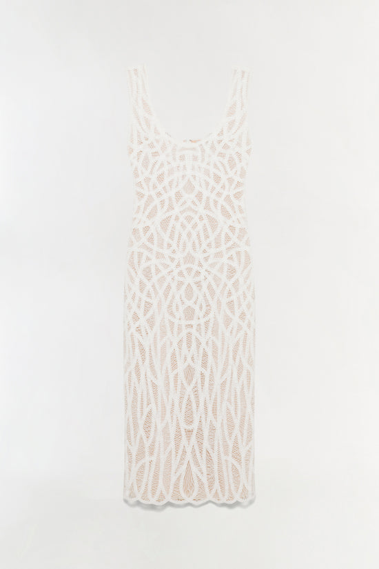 macrame lace dress Marina Rinaldi | Woman - Macram lace long dress - Camel
