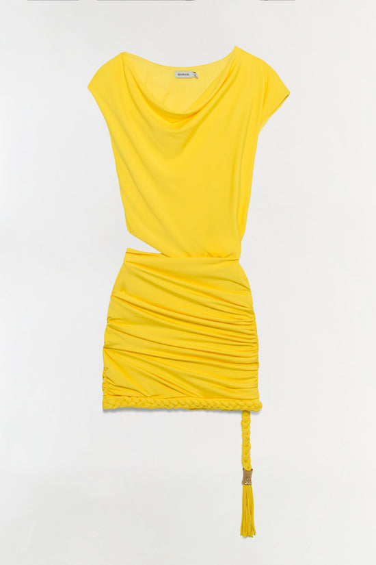 Nyla Draped Jersey Mini Dress