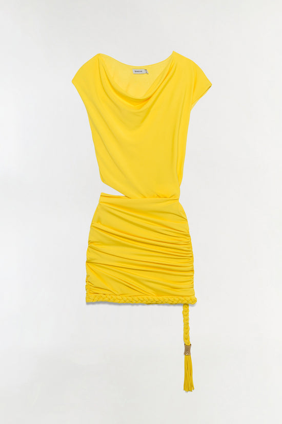 Nyla Draped Jersey Mini Dress