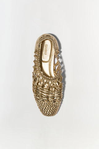 Eden Metallic Open Weave Flat