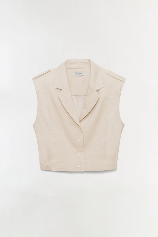 York Cropped Linen Vest