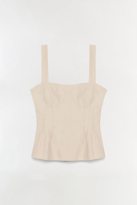 April Cotton Faille Bustier Top