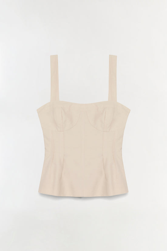 April Cotton Faille Bustier Top