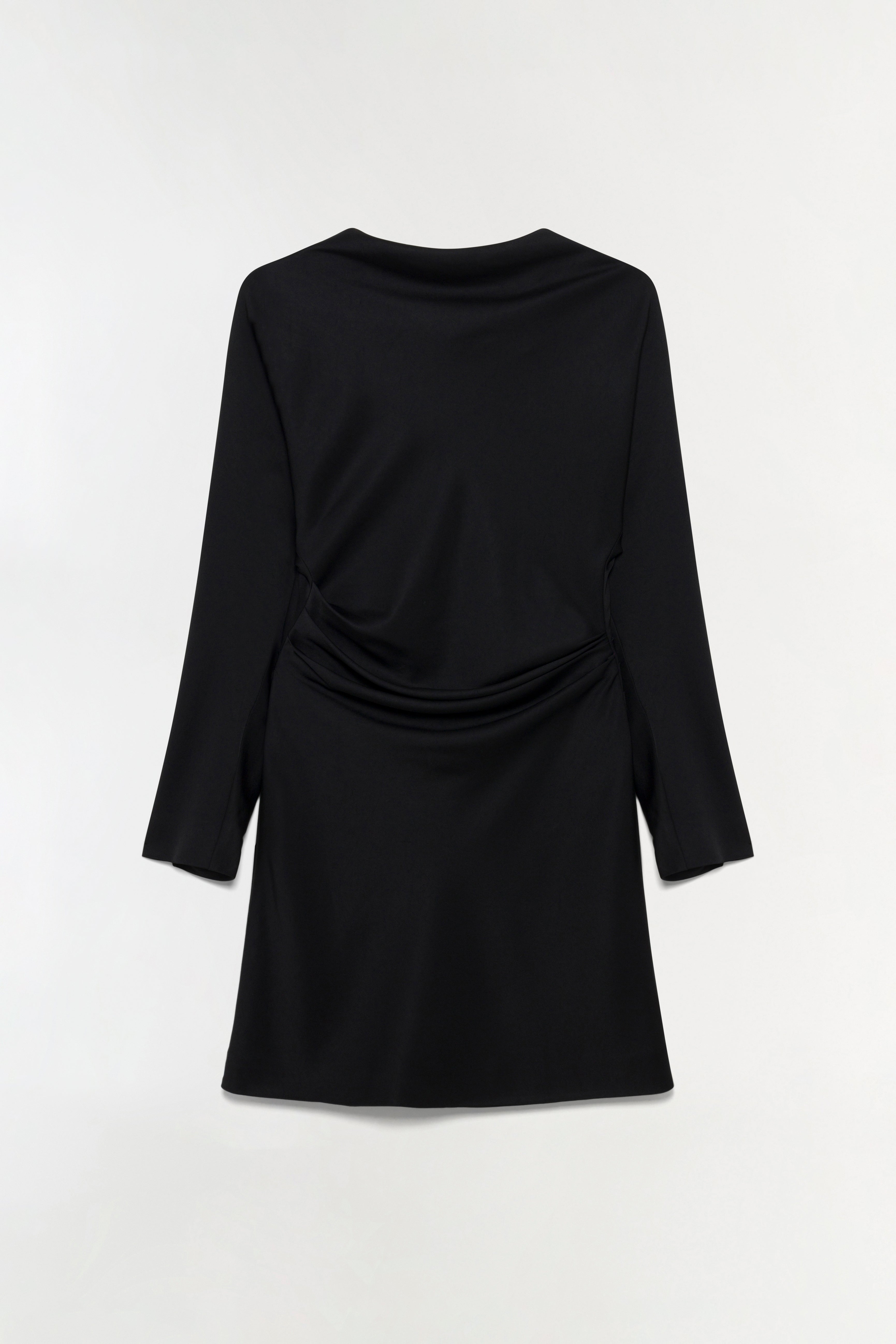 SIMKHAI Women's Harpor Satin Mini Dress in Black, Size 12 SIMKHAI Women's Harpor Satin Mini Dress in Black, Size 12
