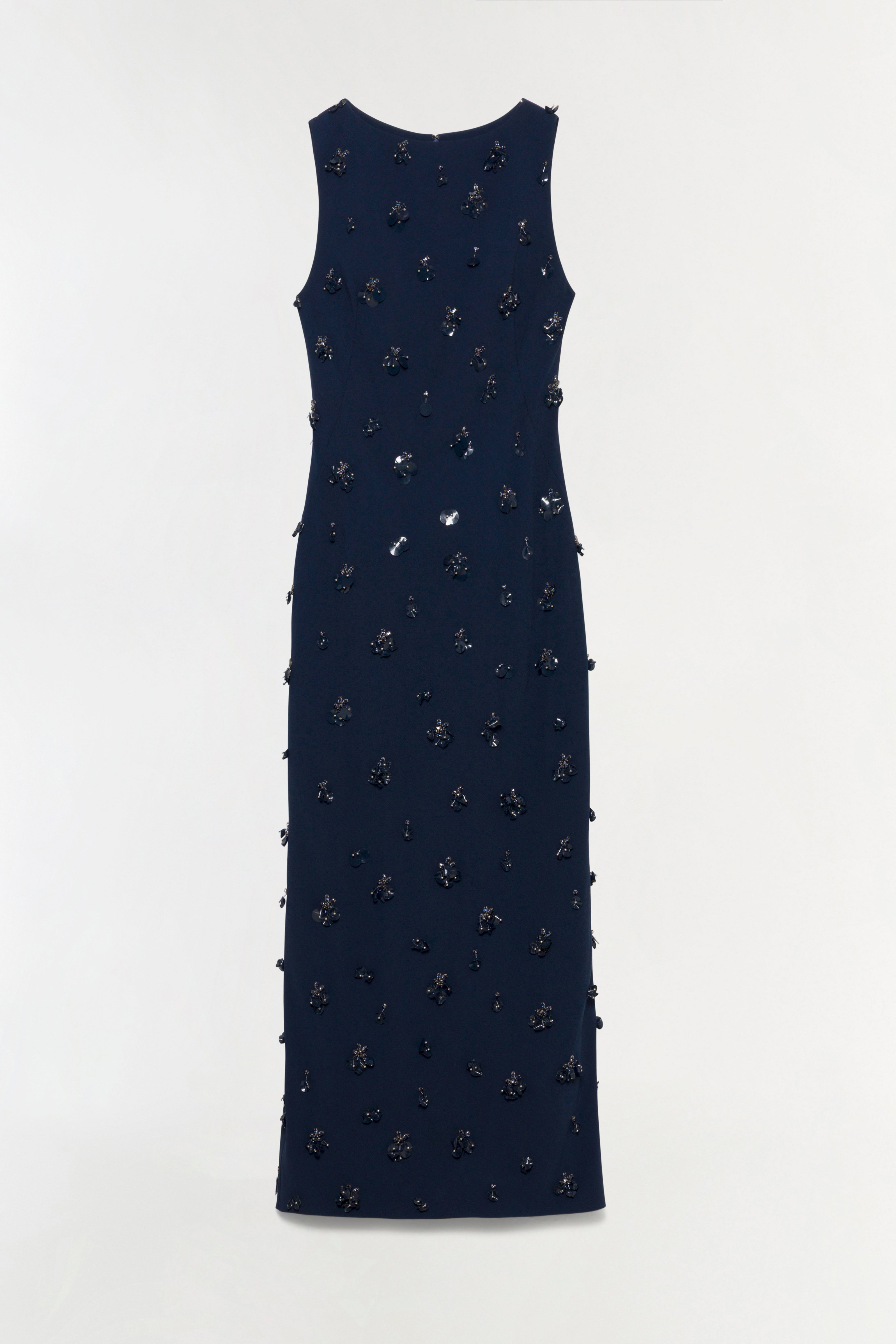 SIMKHAI Women's Claudia Embellished Crepe Midi Dress in Midnight, Size 8 SIMKHAI Women's Claudia Embellished Crepe Midi Dress in Midnight, Size 8