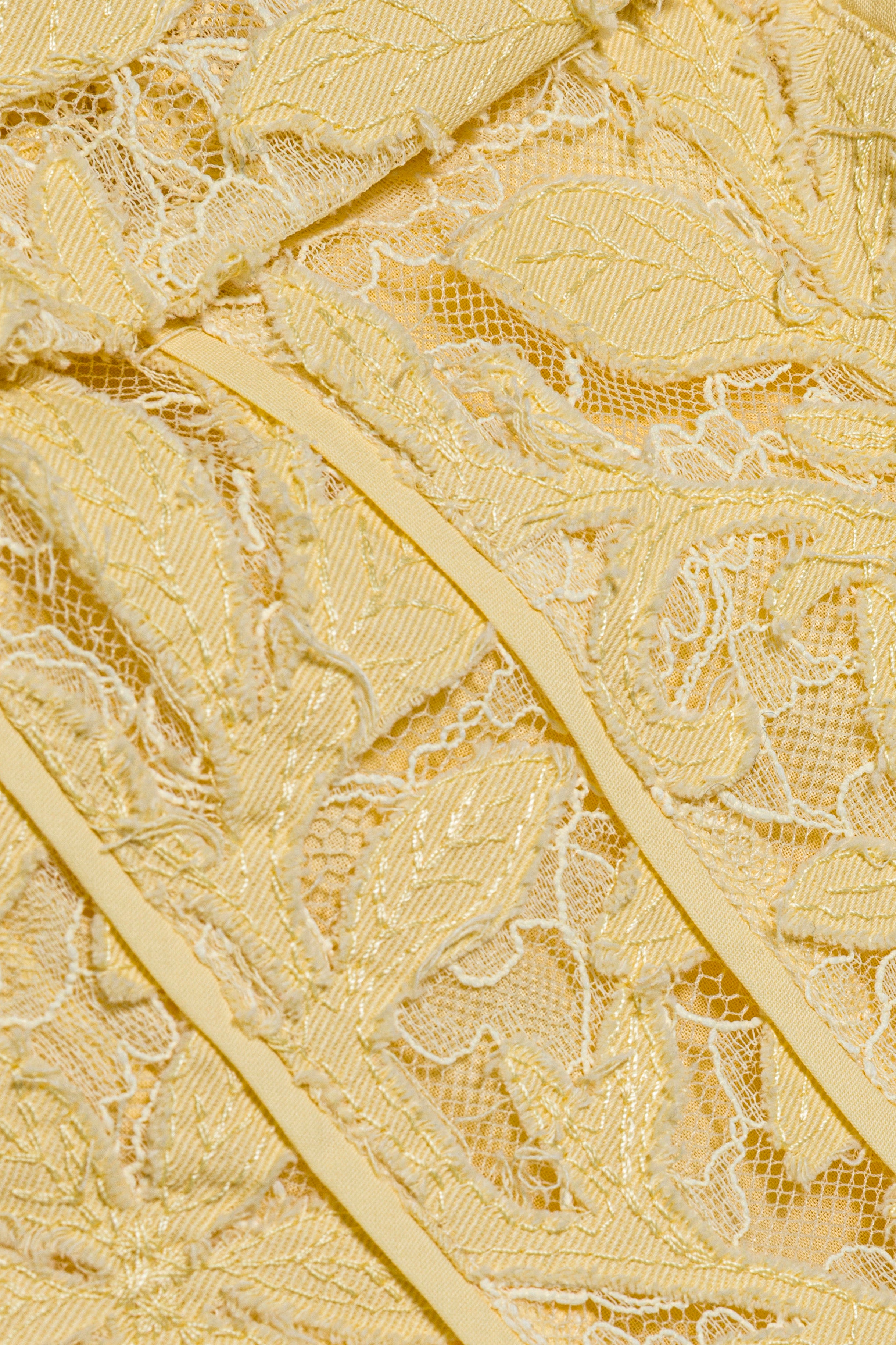 SIMKHAI Imogen Cotton Lace Bustier Midi Dress in Yellow - Size 2 SIMKHAI Imogen Cotton Lace Bustier Midi Dress in Yellow - Size 2