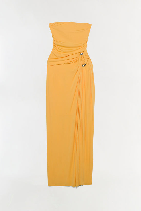 Emma Strapless Draped Jersey Bustier Gown
