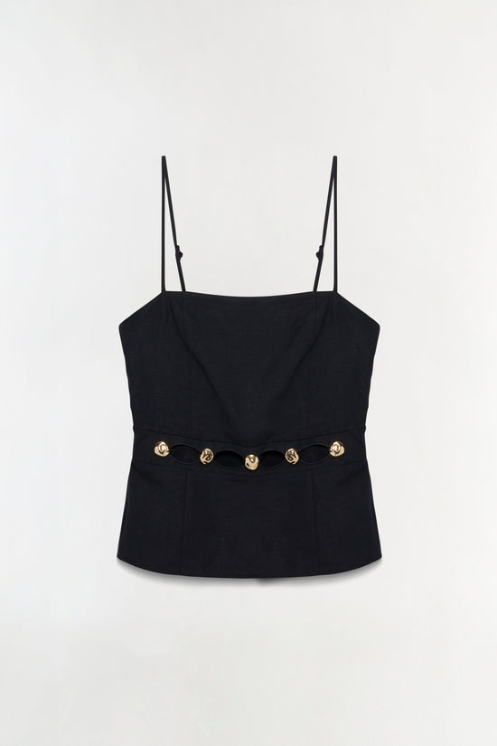 Cruz Studded Linen Cami