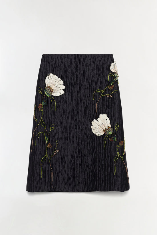 Arla Floral Jacquard Midi Skirt