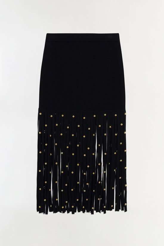 Melva Knit Embellished Midi Skirt