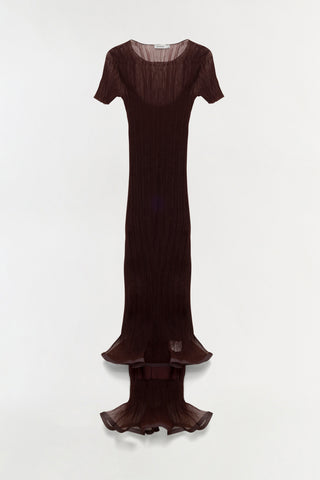 Selena Sheer Plisse Midi Dress