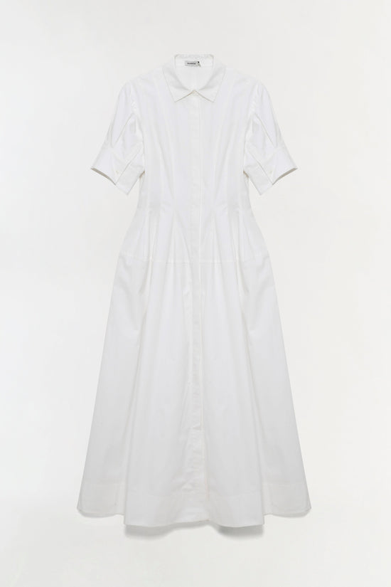 SIMKHAI Women's Mollie Cotton Shirt Dress in White, Size 2 SIMKHAI Women's Mollie Cotton Shirt Dress in White, Size 2