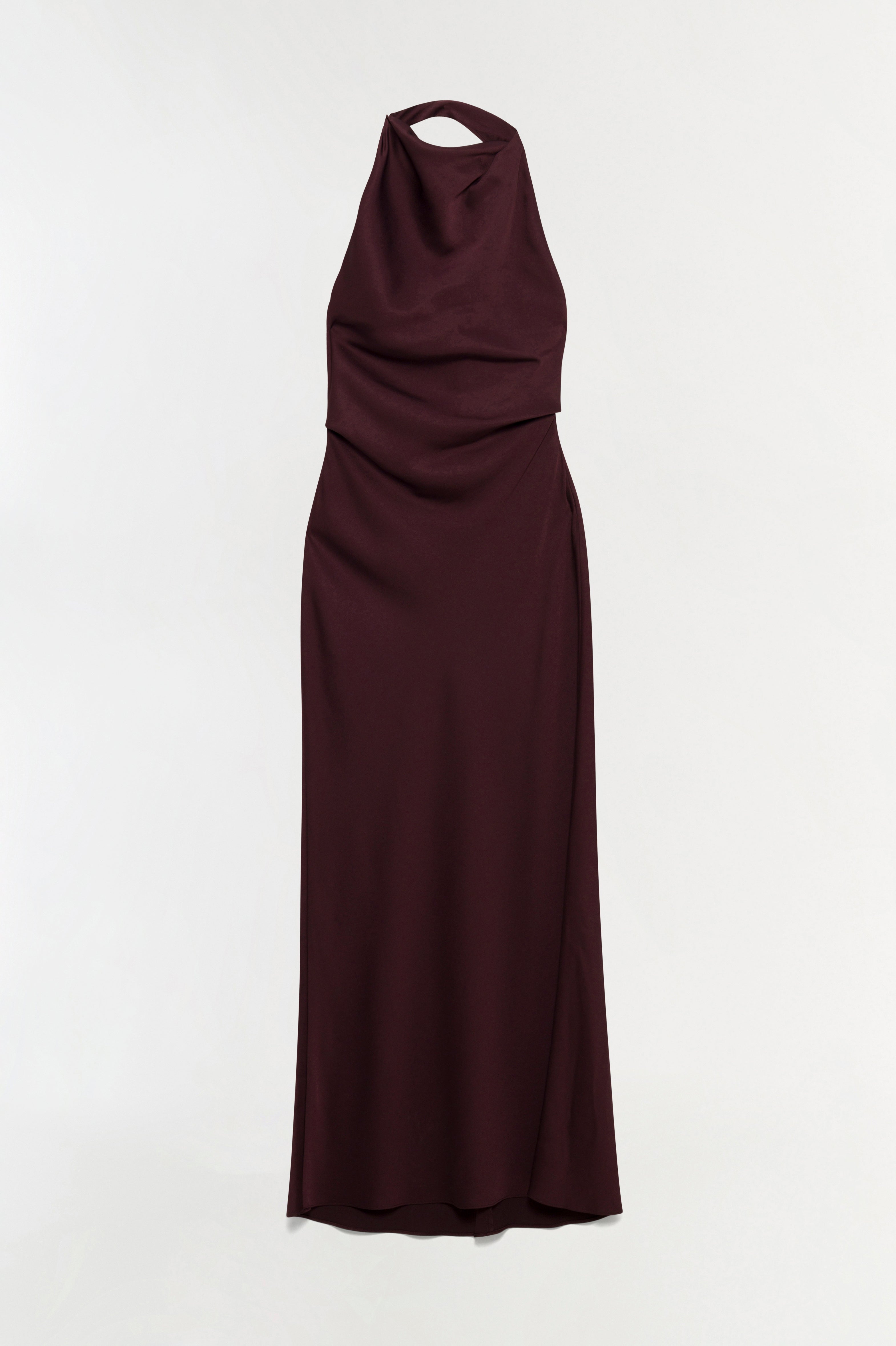 SIMKHAI Reannon Draped Gown in Chocolate - Size 8 SIMKHAI Reannon Draped Gown in Chocolate - Size 8
