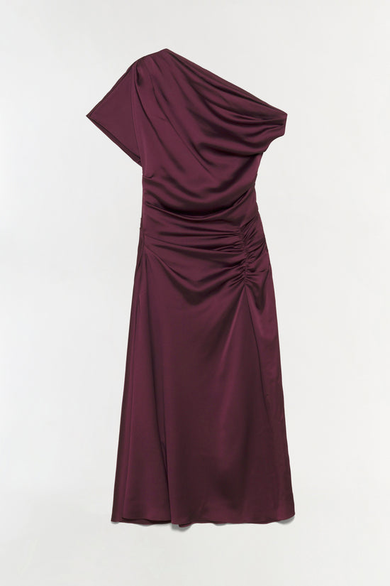 Joanna Off Shoulder Satin Midi Dress