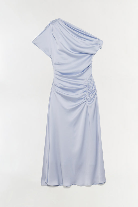 Joanna Off Shoulder Satin Midi Dress