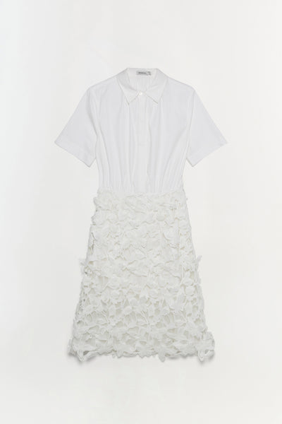 【Simkhai】 Coletteリブニットカットアウトドレス Colette Dress - White| SIMKHAI