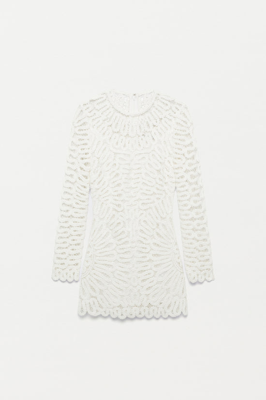 SIMKHAI Women's Signature Joy Dress in White, Lace, Size 8 SIMKHAI Women's Signature Joy Dress in White, Lace, Size 8