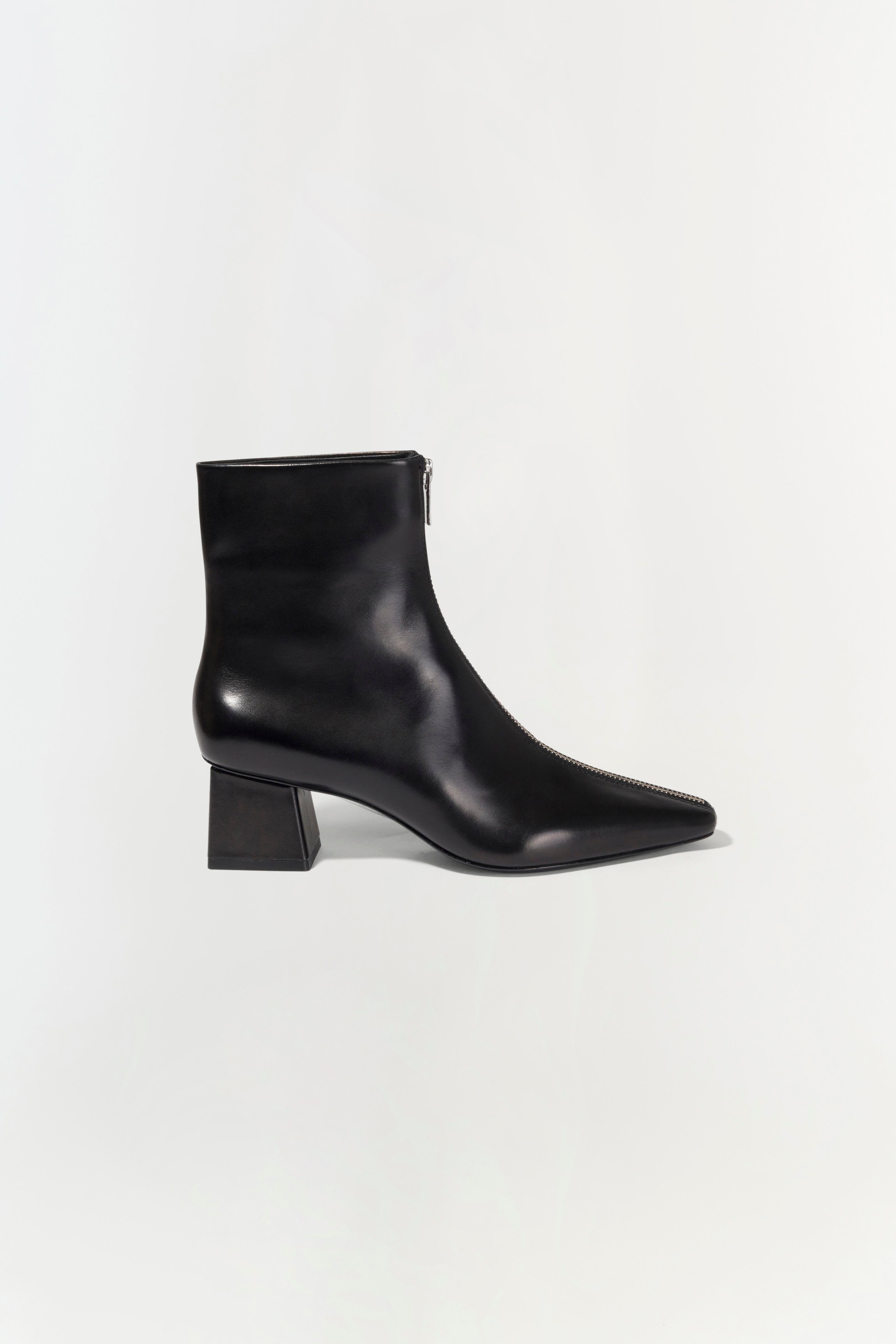Ryder Leather Zip Front Boot - Black | SIMKHAI Ryder Leather Zip Front Boot - Black | SIMKHAI