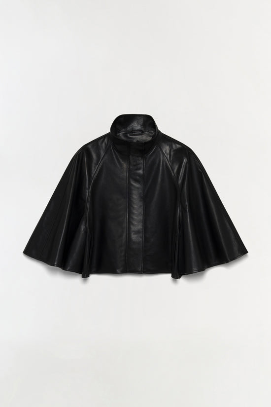 Orvik Leather Cape Jacket