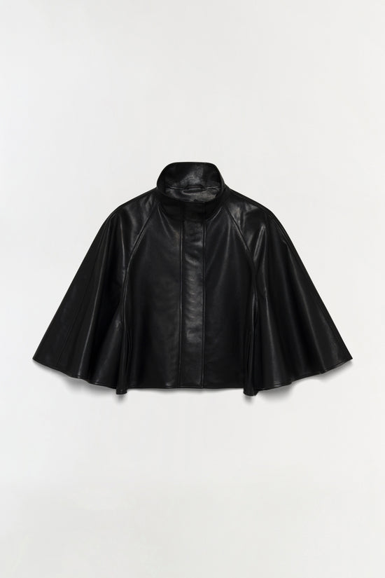 Orvik Leather Cape Jacket