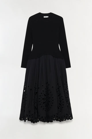 Daila Embroidered Knit Midi Dress