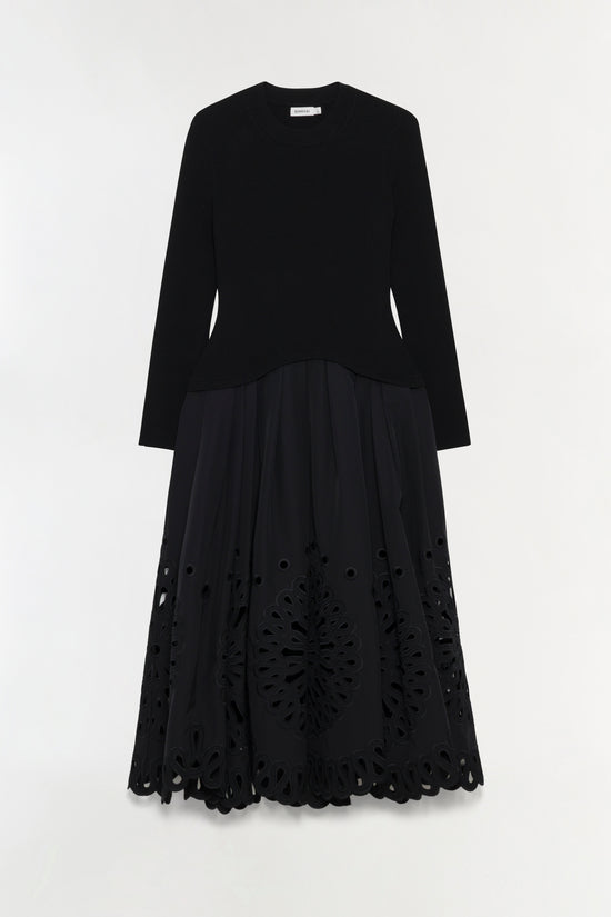 Daila Embroidered Knit Midi Dress