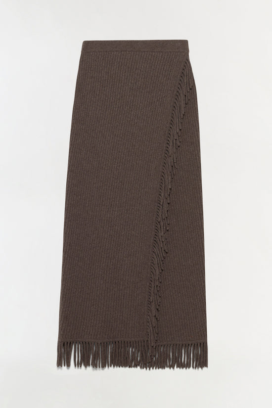 Casey Knit Fringe Midi Skirt