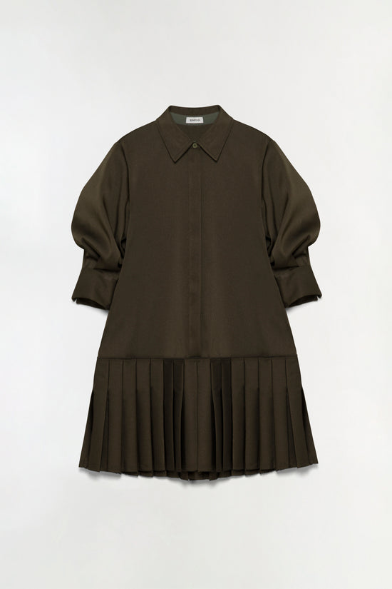 Regina Pleated Mini Shirt Dress