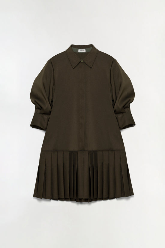 Regina Pleated Mini Shirt Dress