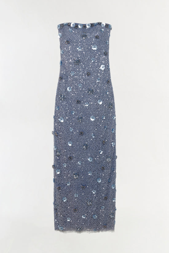 Serafina Strapless Embellished Gown