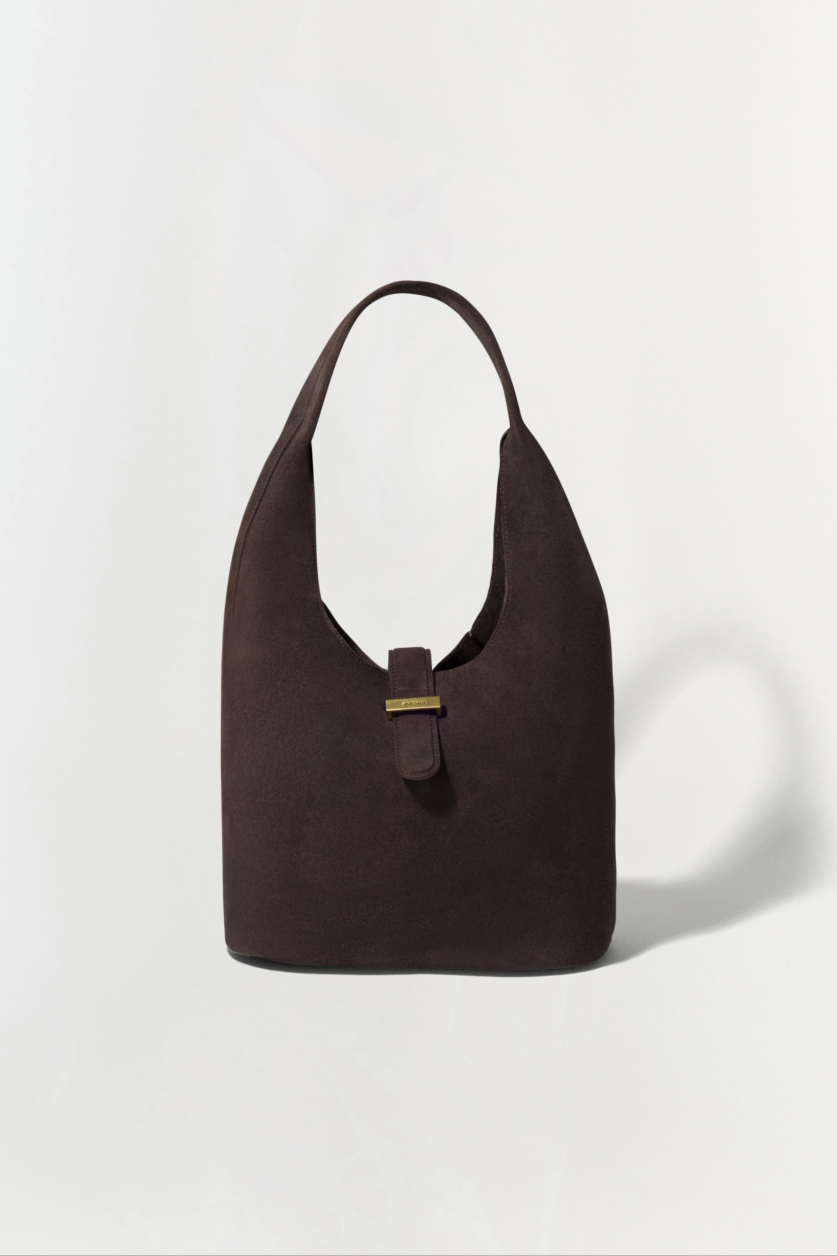 brown leather hobo backpack SIMKHAI Khai Suede Hobo Bag