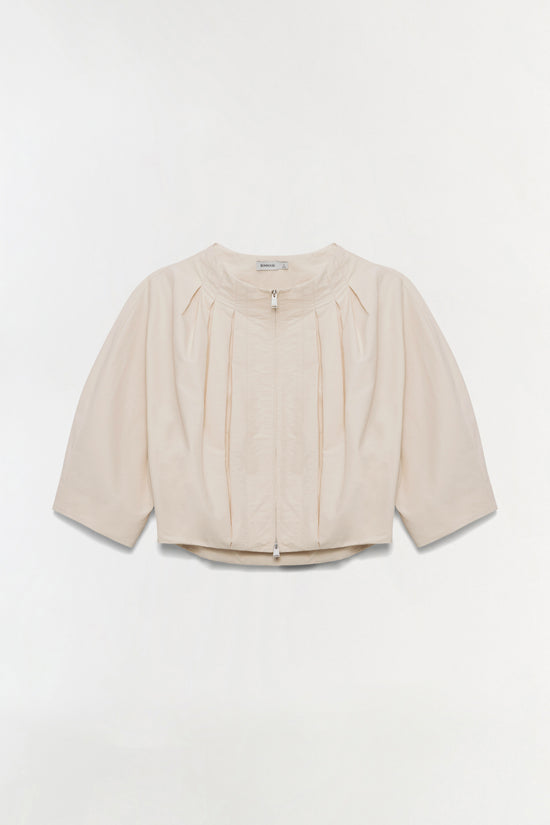 Jess Pleated Cotton Faille Jacket