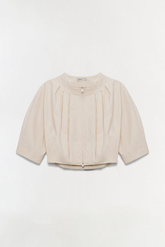 Jess Pleated Cotton Faille Jacket